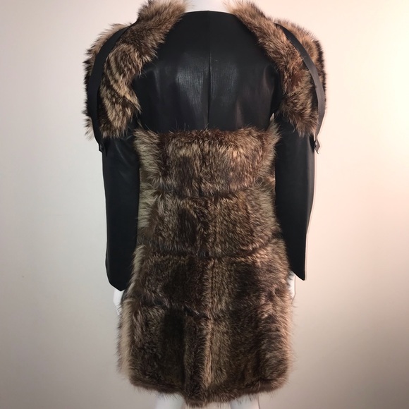 LEATHER AND FUR COAT SIZE SMALL - Picture 2 of 4